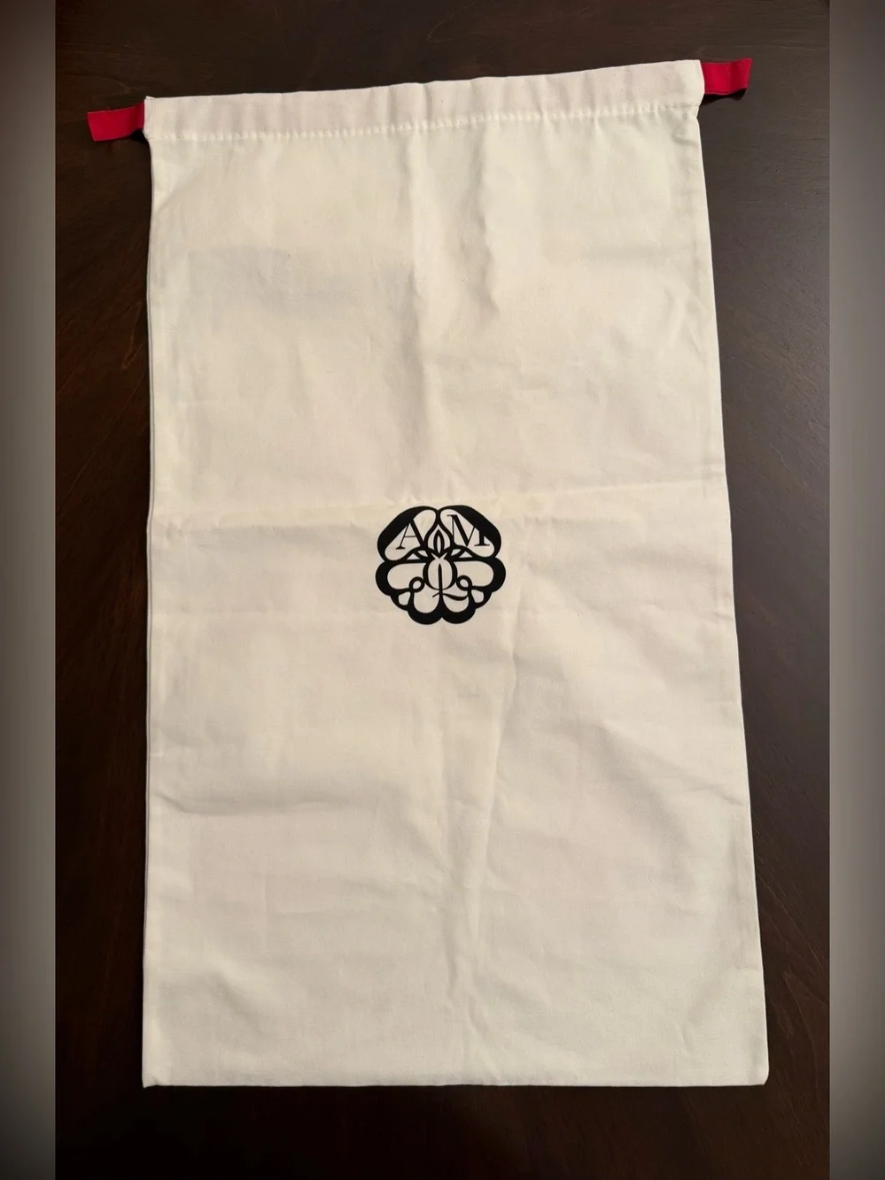 Alexander McQueen Cream Drawstring Dust Bag 24x17
